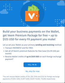 Wallet promo