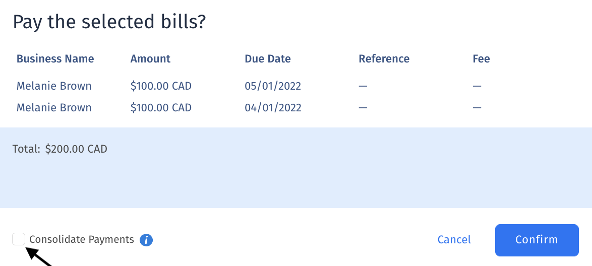 Consolidate QuickBooks Bills